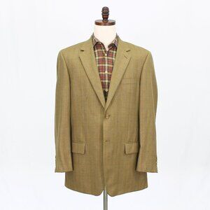 Joseph & Feiss 44L Brown Blazer Sport Coat Jacket 2-Button Check T986